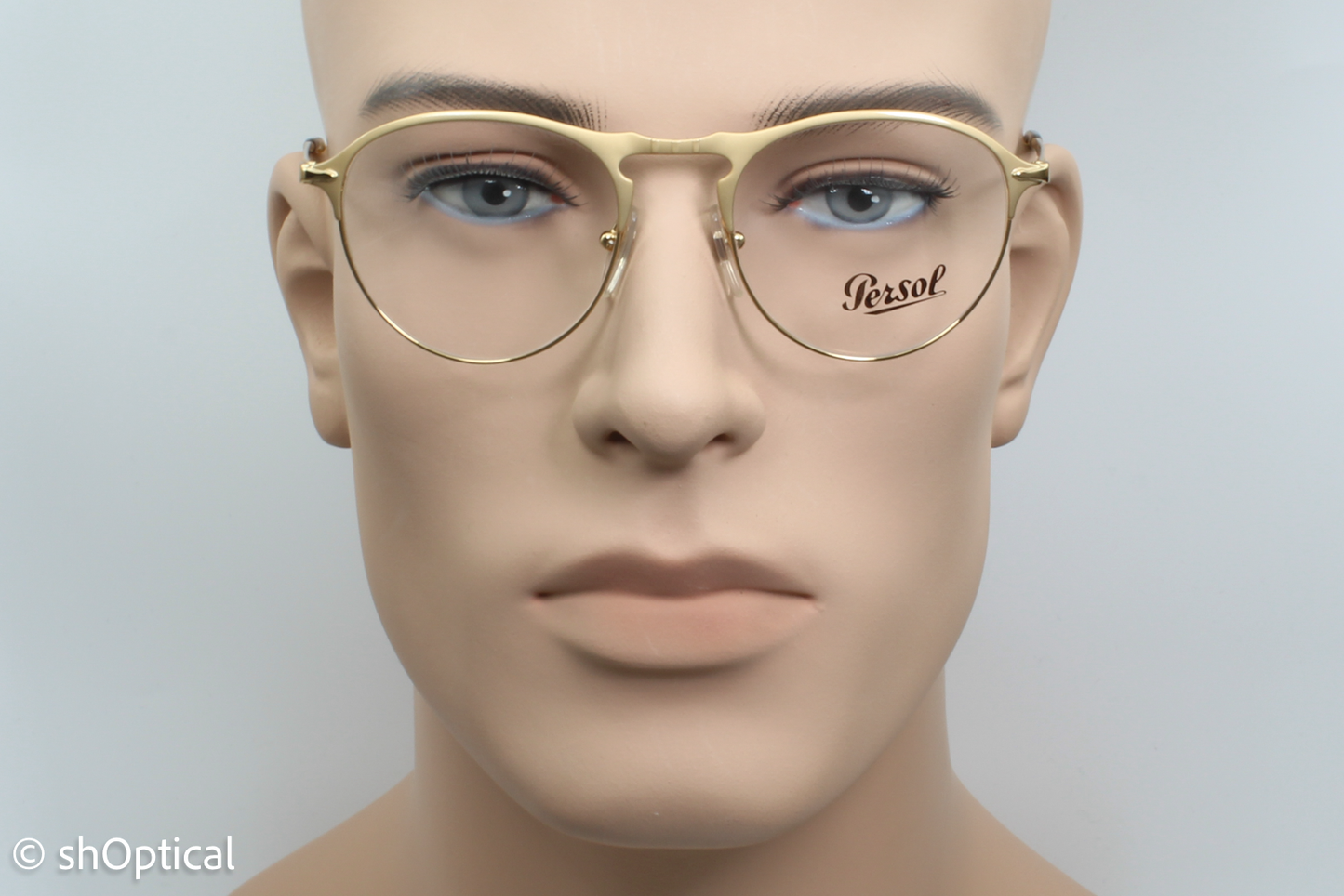 Persol 7092-V  Male Round Glasses Frame Gold 50mm
