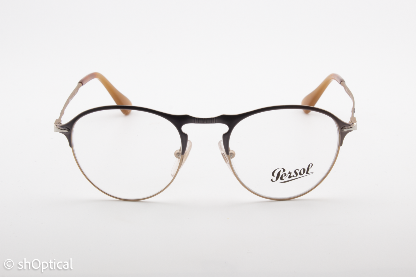 Persol 7092-V  Male Round Glasses Frame Grey/Bronze 48mm