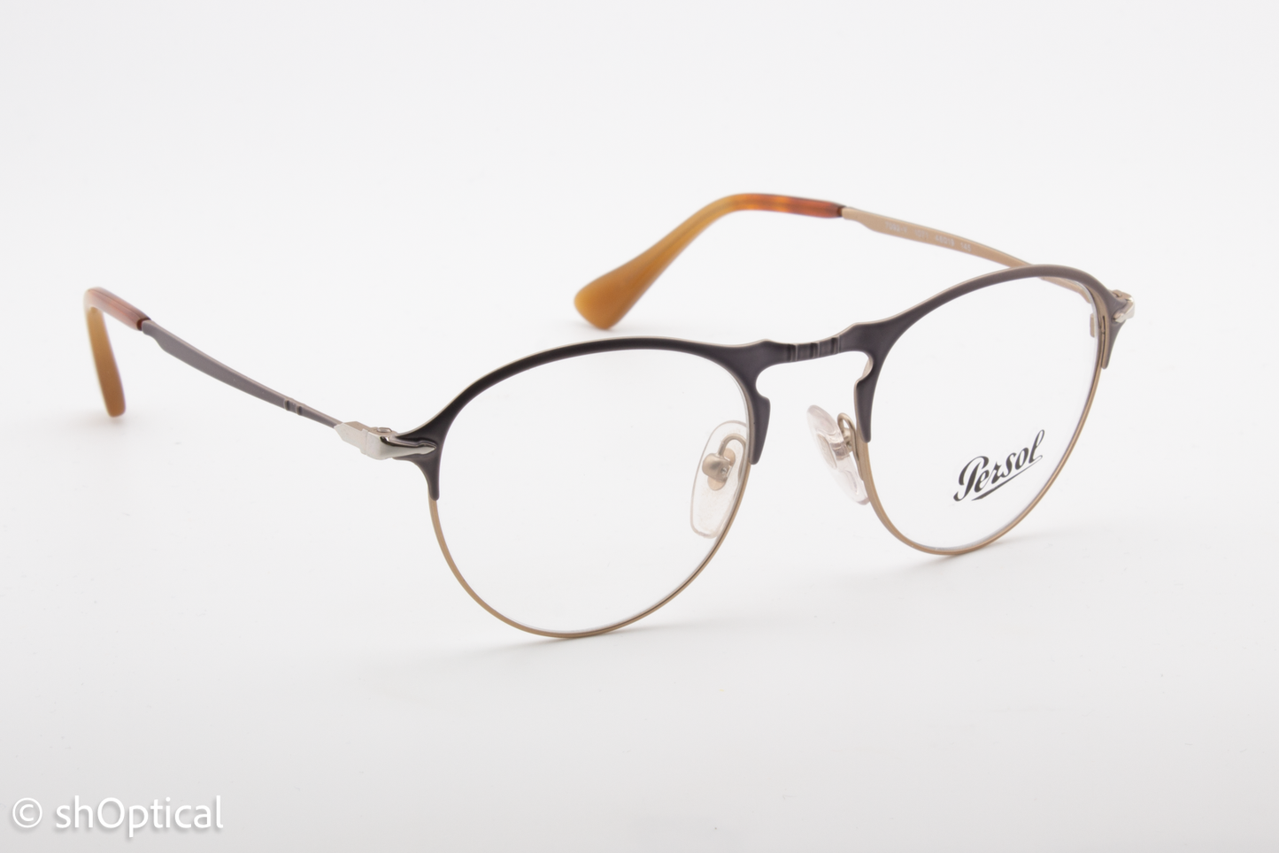 Persol 7092-V  Male Round Glasses Frame Grey/Bronze 48mm