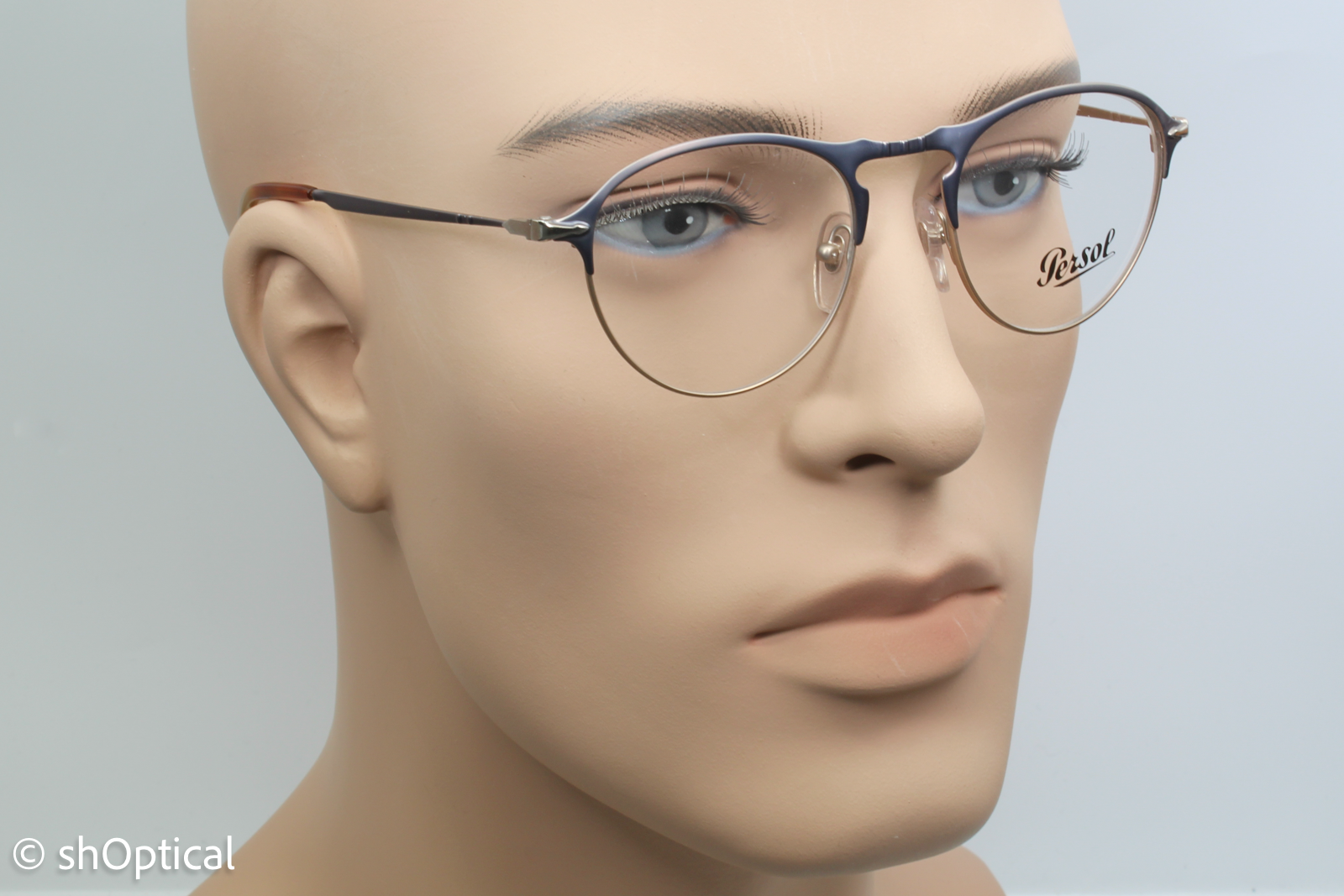 Persol 7092-V  Male Round Glasses Frame Grey/Bronze 48mm