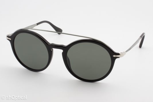 Persol 3172-S 95/58 Mens Full Rim Sunglasses Black & Silver 51mm