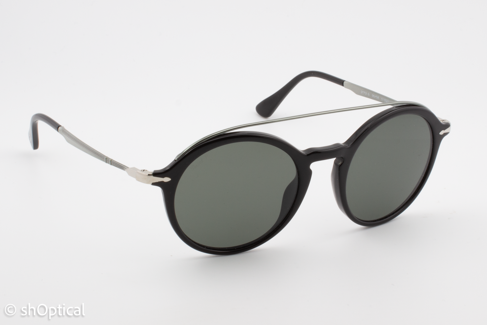 Persol 3172-S 95/58 Mens Full Rim Sunglasses Black & Silver 51mm