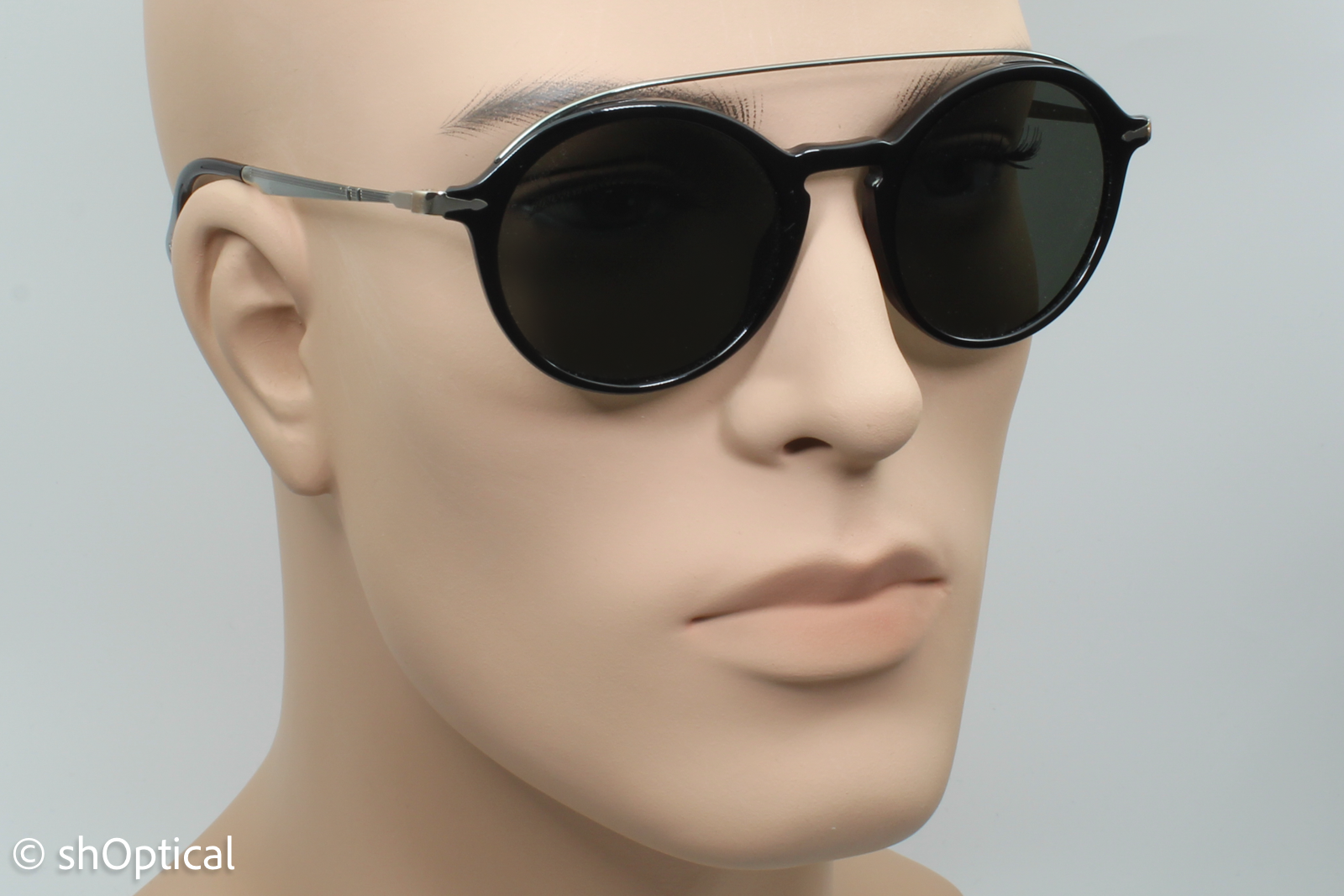 Persol 3172-S 95/58 Mens Full Rim Sunglasses Black & Silver 51mm