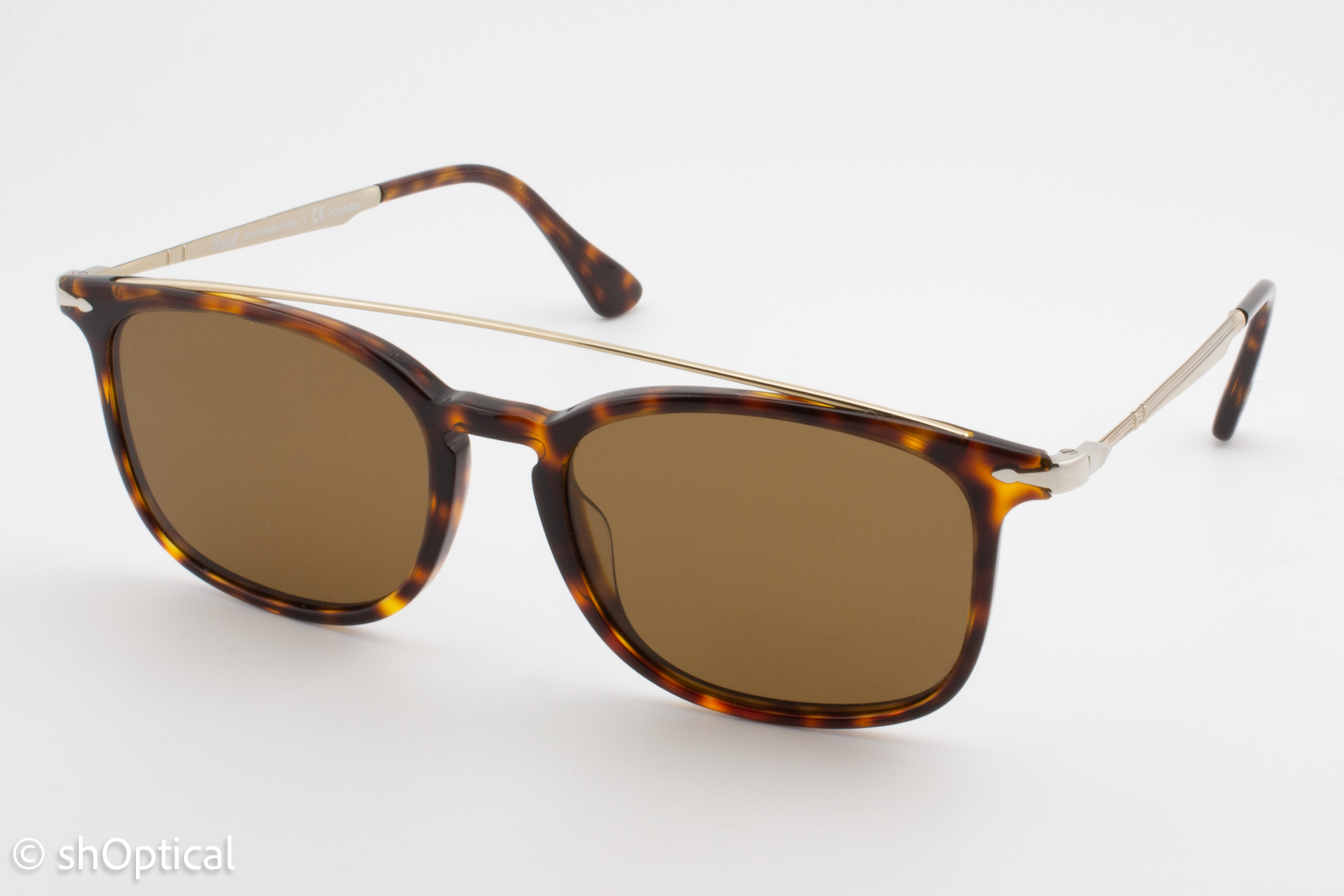 Persol 3173-S 24/57 Mens Full Rim Sunglasses Tortoiseshell & Light Gold 54mm