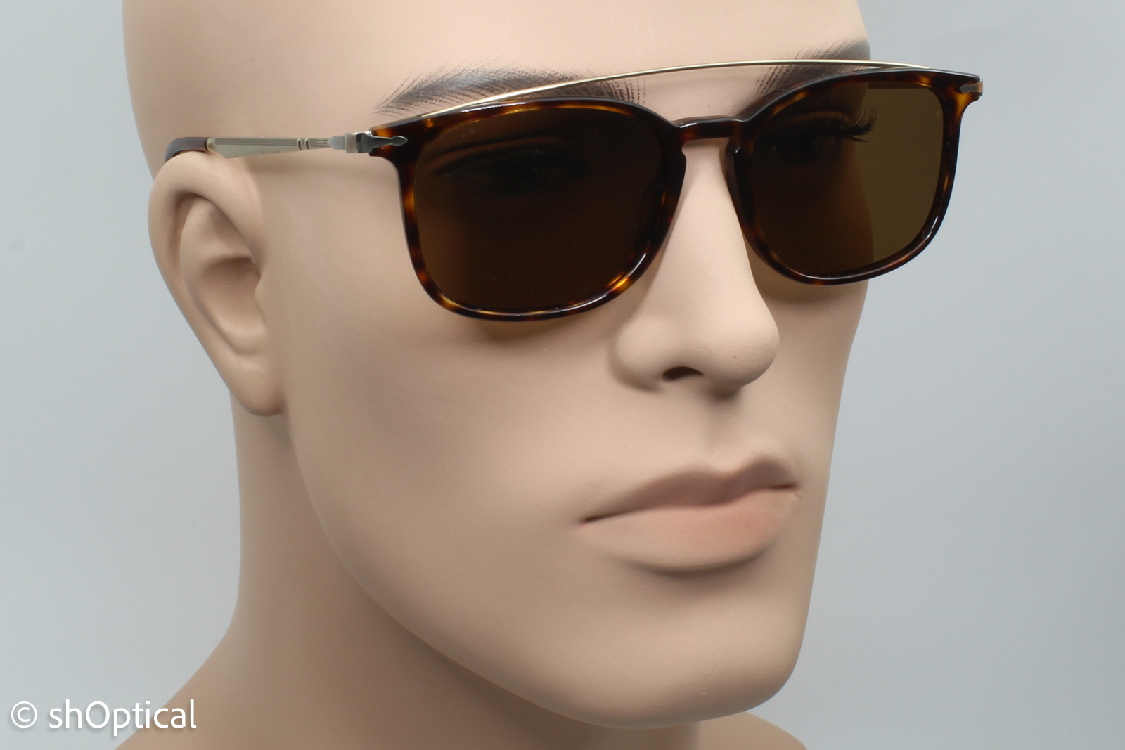 Persol 3173-S 24/57 Mens Full Rim Sunglasses Tortoiseshell & Light Gold 54mm