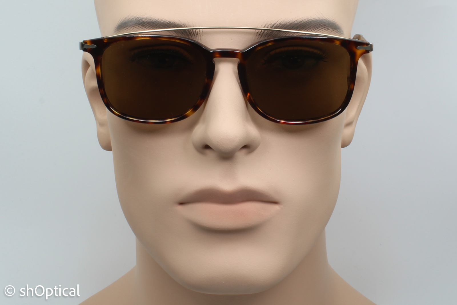 Persol 3173-S 24/57 Mens Full Rim Sunglasses Tortoiseshell & Light Gold 54mm