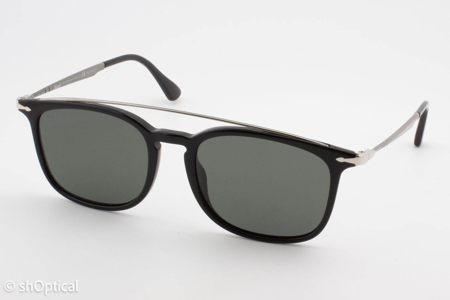 Persol 3173-S 95/58 Mens Full Rim Sunglasses Black & Silver 54mm