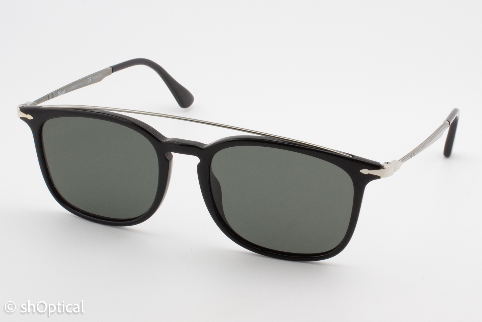 Persol 3173-S 95/58 Mens Full Rim Sunglasses Black & Silver 54mm