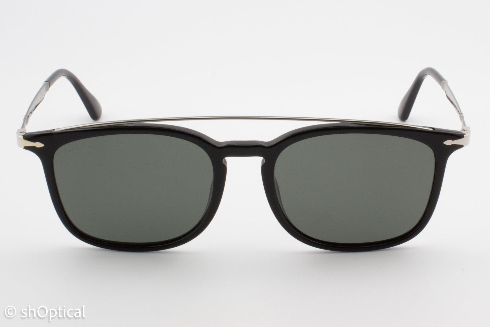 Persol 3173-S 95/58 Mens Full Rim Sunglasses Black & Silver 54mm