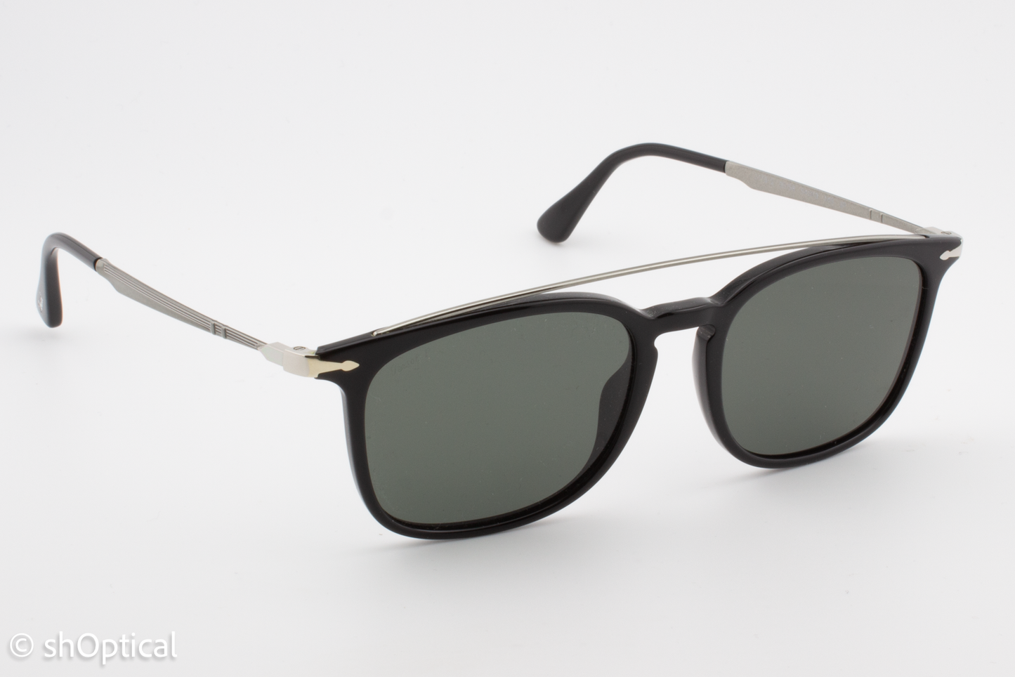 Persol 3173-S 95/58 Mens Full Rim Sunglasses Black & Silver 54mm