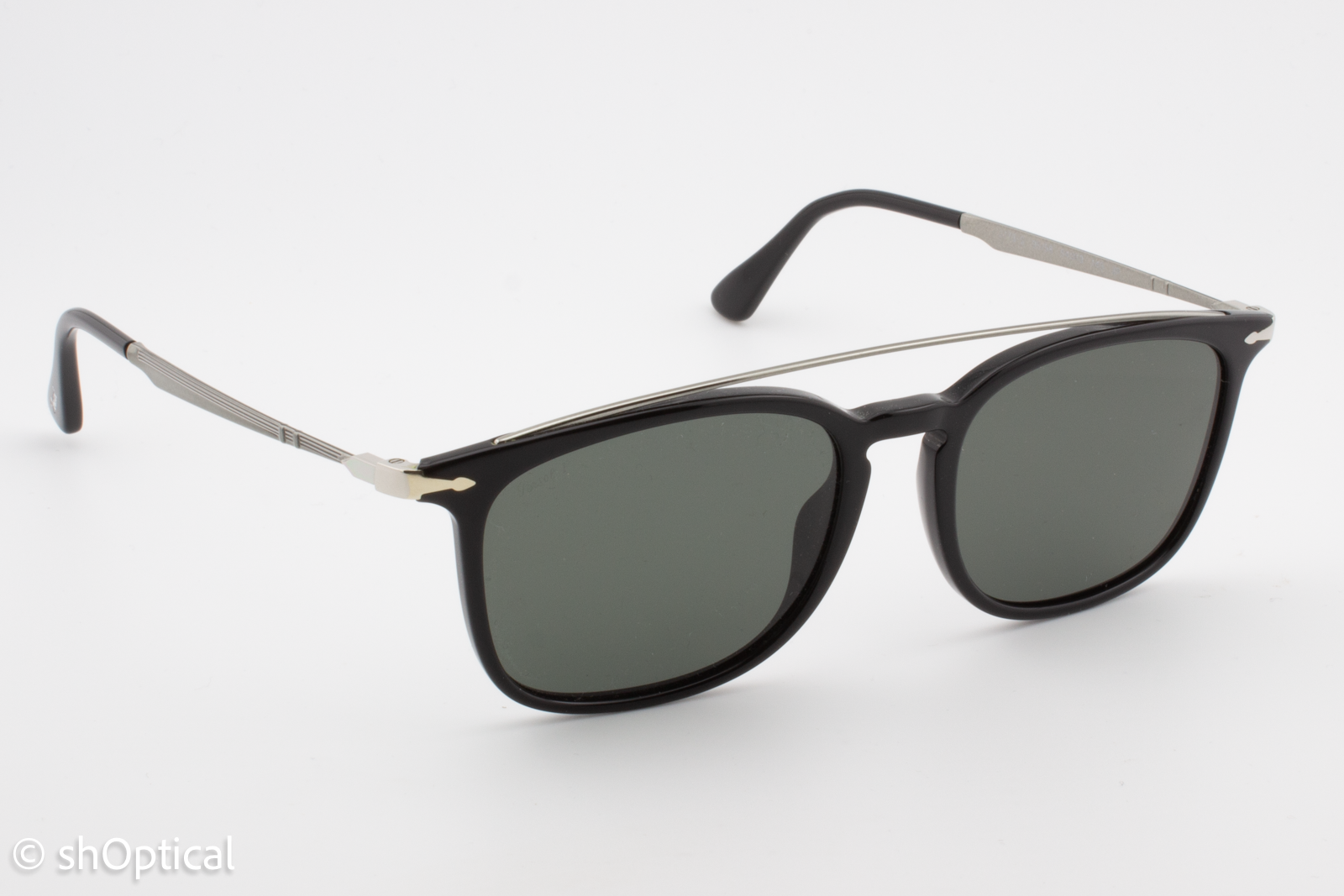 Persol 3173-S 95/58 Mens Full Rim Sunglasses Black & Silver 54mm