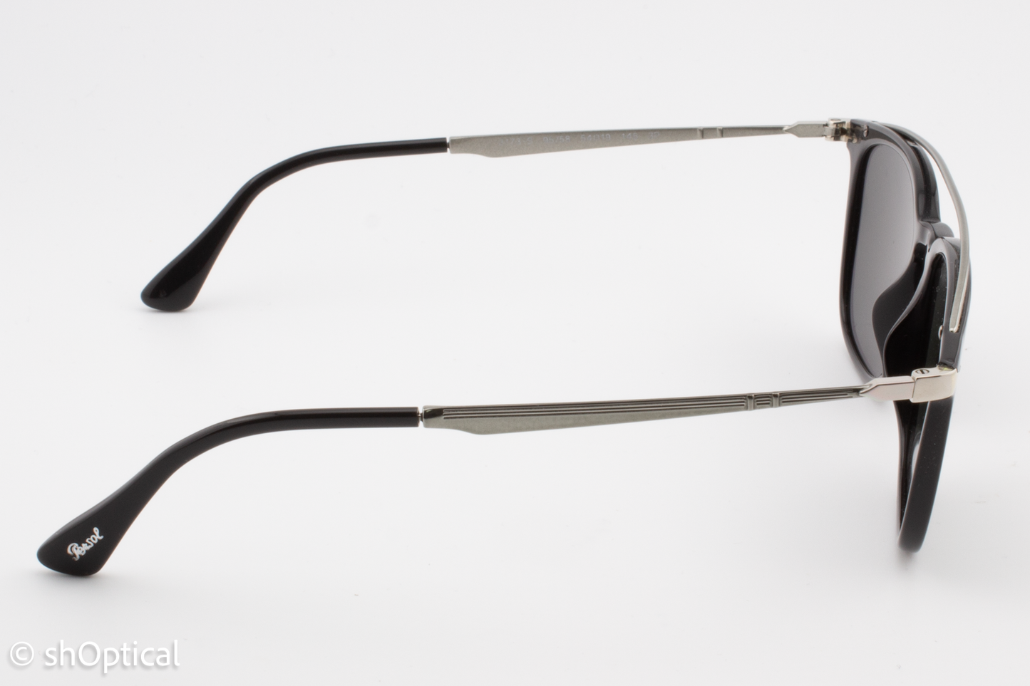 Persol 3173-S 95/58 Mens Full Rim Sunglasses Black & Silver 54mm