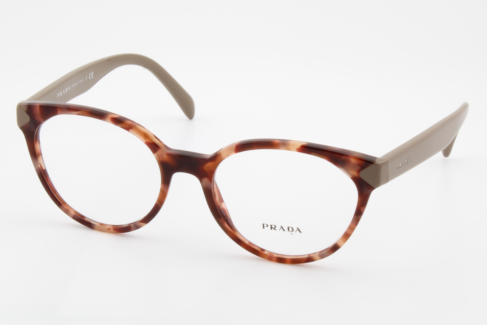 Prada VPR01T  Female Cat Eye Glasses Frame Brown Tortoise 53mm