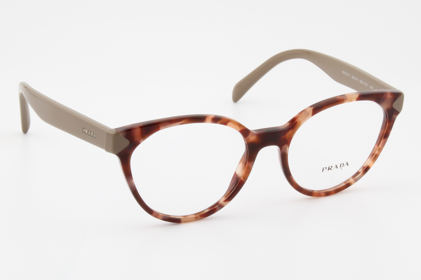 Prada VPR01T  Female Cat Eye Glasses Frame Brown Tortoise 53mm