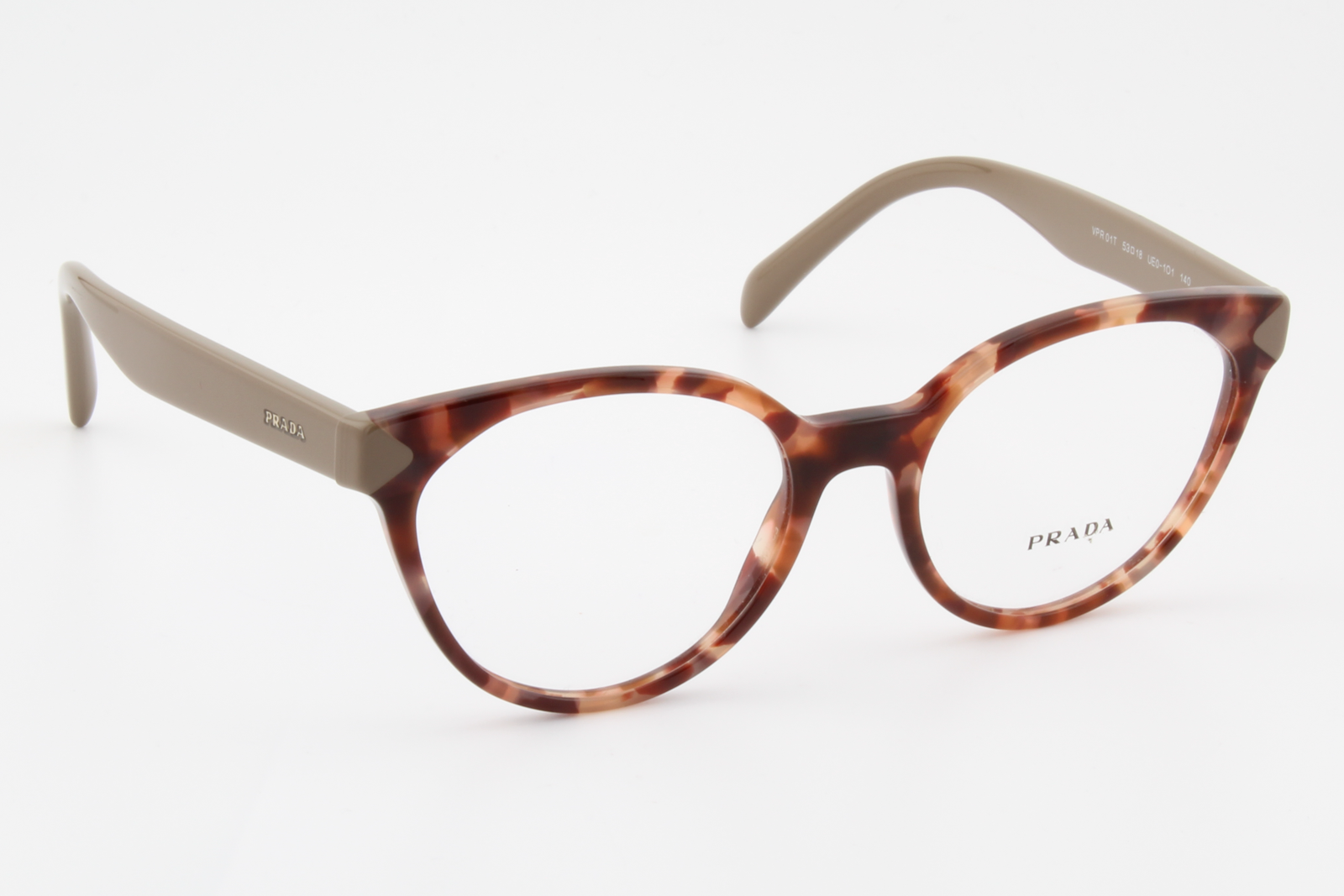Prada VPR01T  Female Cat Eye Glasses Frame Brown Tortoise 53mm