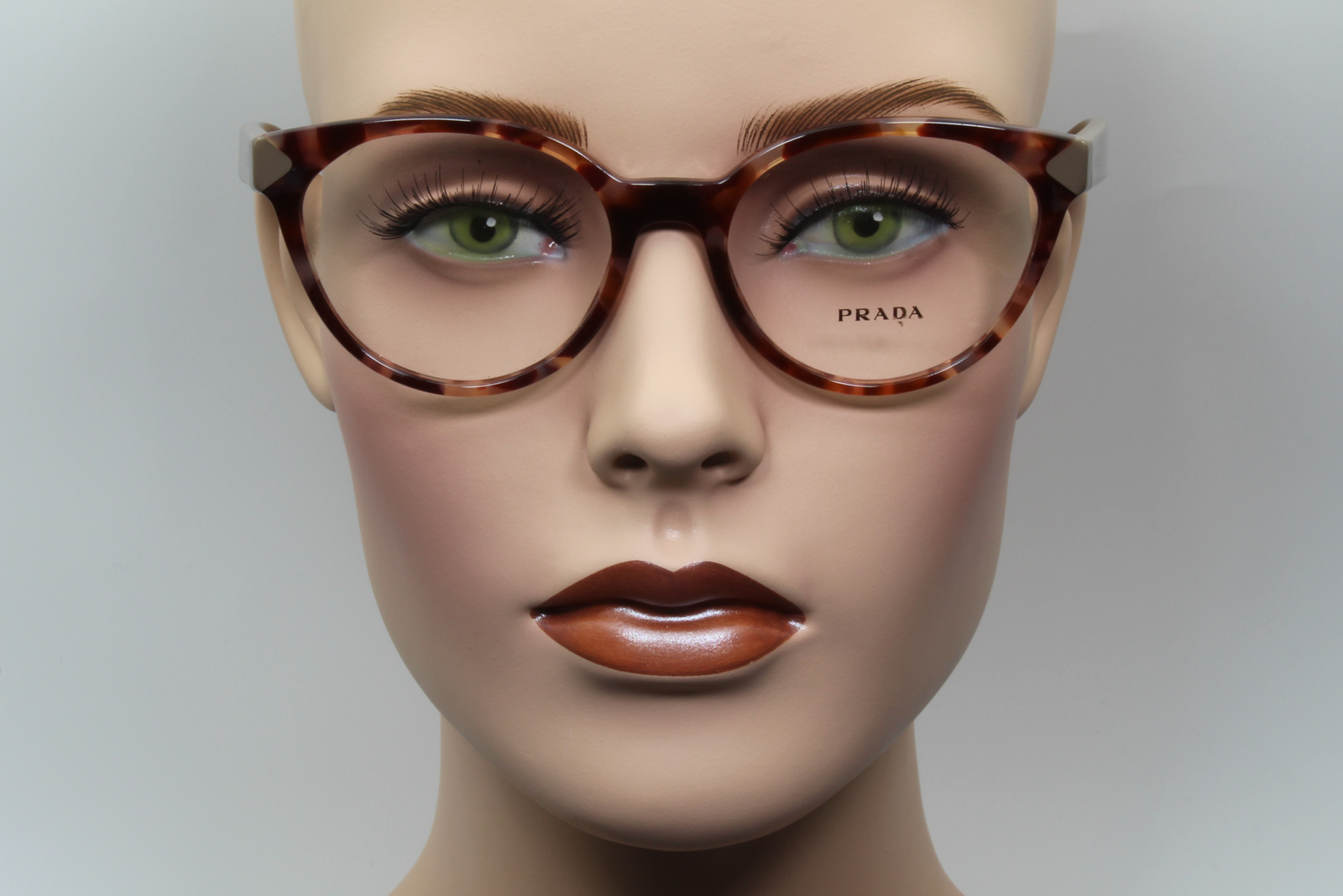 Prada VPR01T  Female Cat Eye Glasses Frame Brown Tortoise 53mm