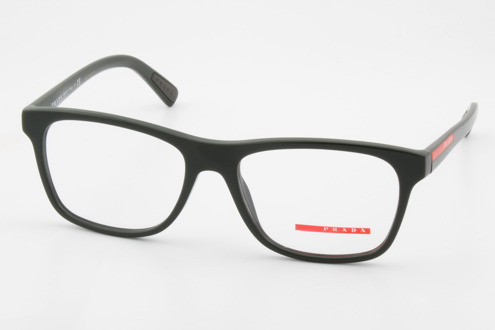 Prada VPS01F  Unisex Square Glasses Frame Dark Matte Green 55mm