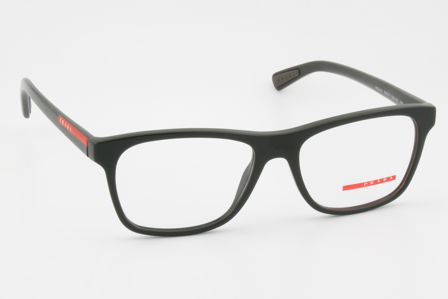 Prada VPS01F  Unisex Square Glasses Frame Dark Matte Green 55mm