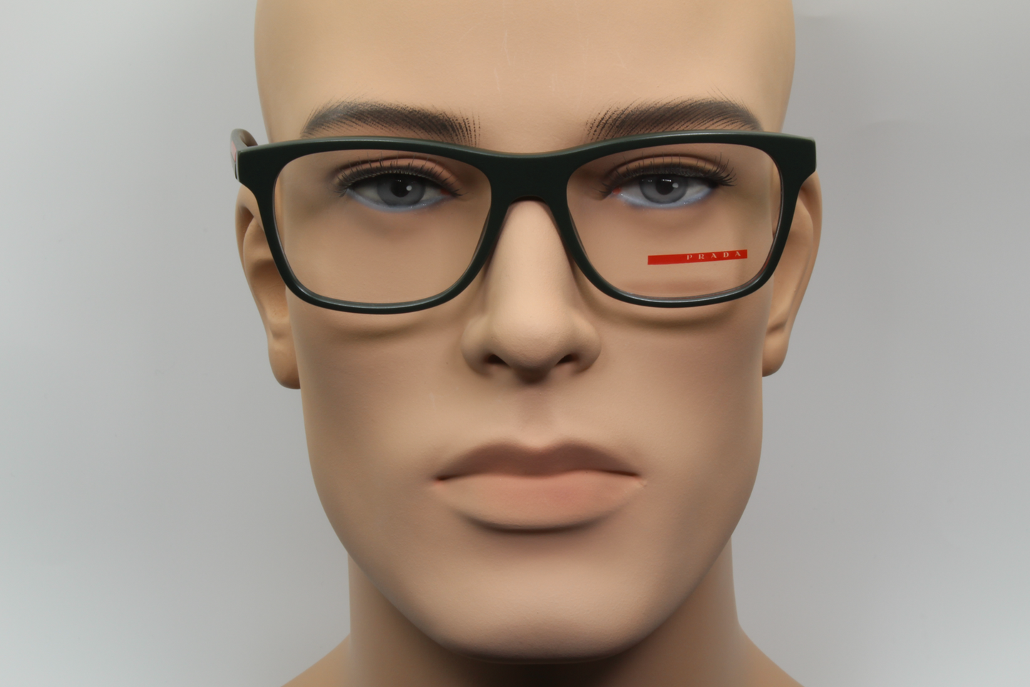 Prada VPS01F  Unisex Square Glasses Frame Dark Matte Green 55mm