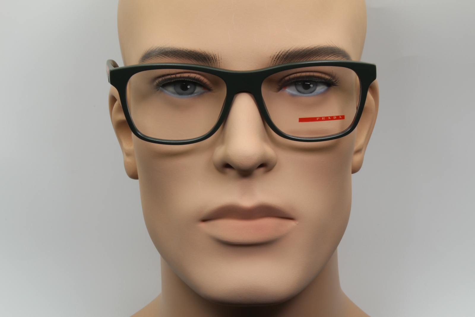 Prada VPS01F  Unisex Square Glasses Frame Dark Matte Green 55mm