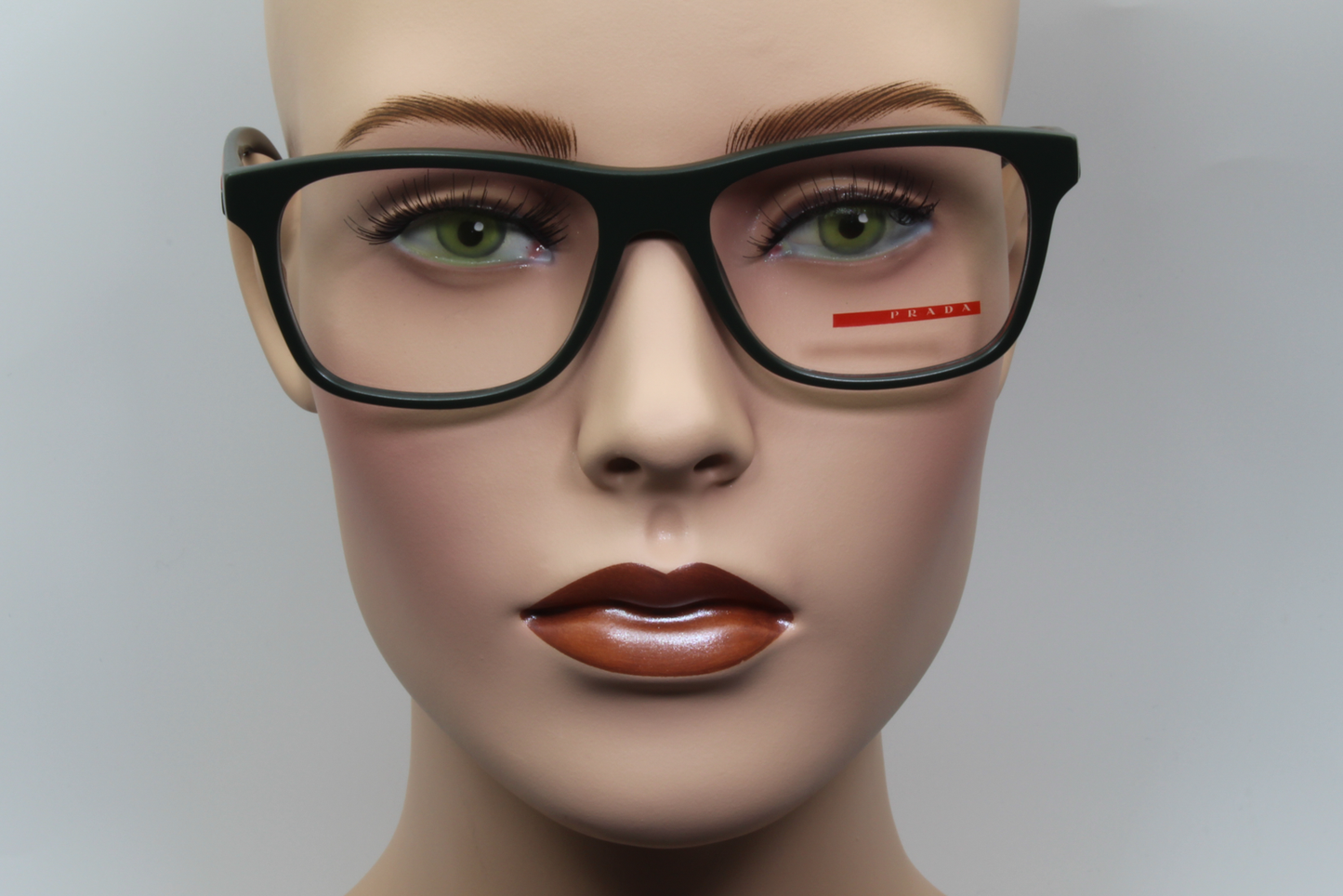 Prada VPS01F  Unisex Square Glasses Frame Dark Matte Green 55mm