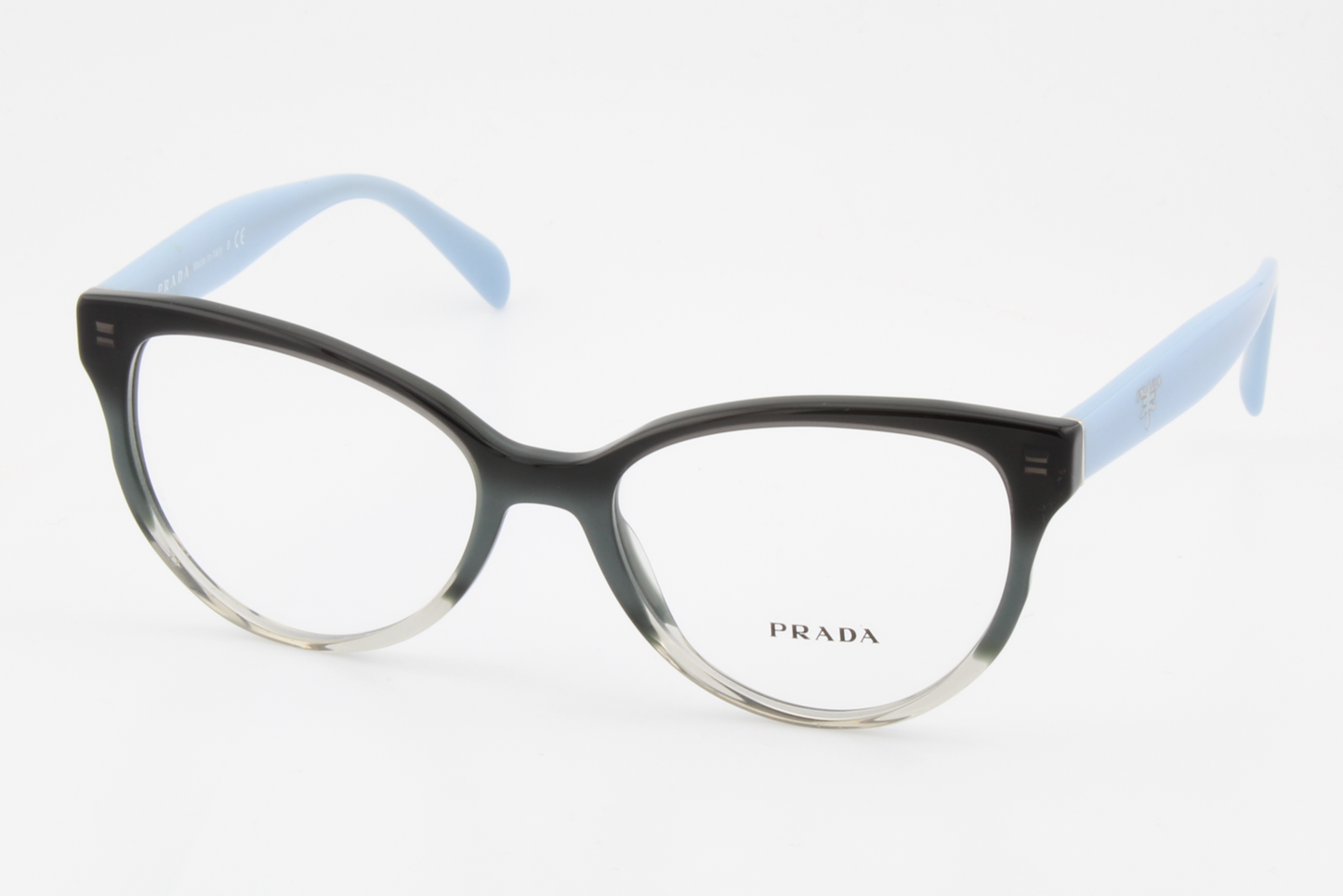 Prada VPR01U  Female Cat Eye Glasses Frame Gloss Transparent Grey, Black, Blue 52mm
