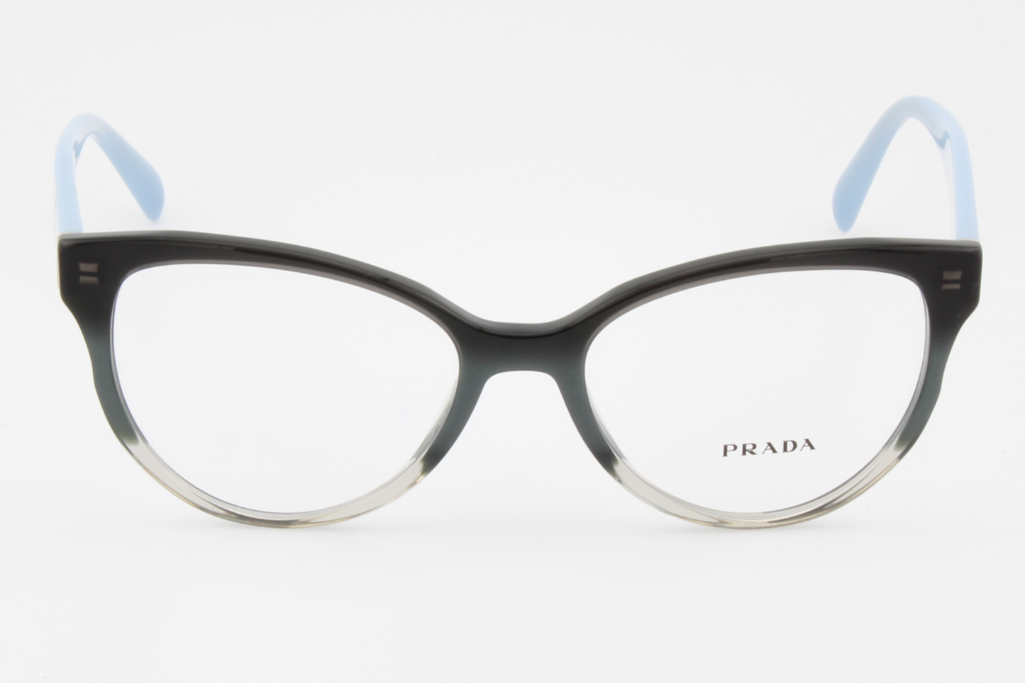 Prada VPR01U  Female Cat Eye Glasses Frame Gloss Transparent Grey, Black, Blue 52mm