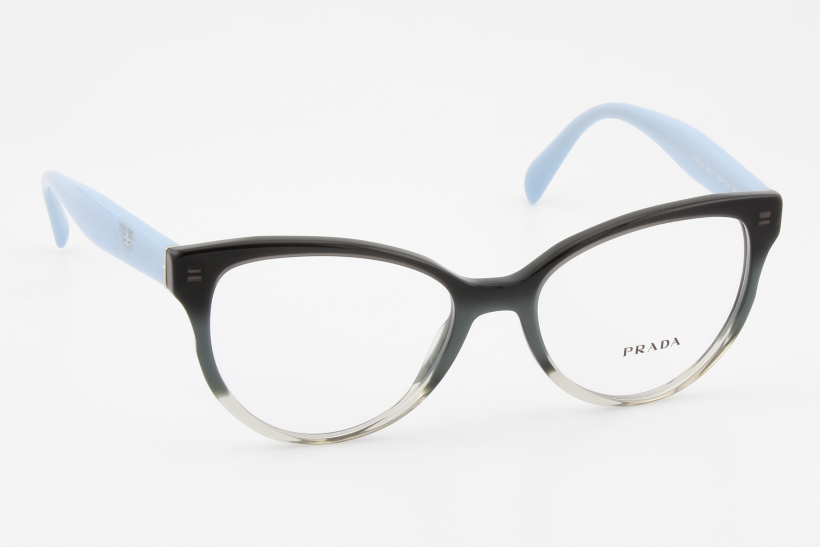 Prada VPR01U  Female Cat Eye Glasses Frame Gloss Transparent Grey, Black, Blue 52mm