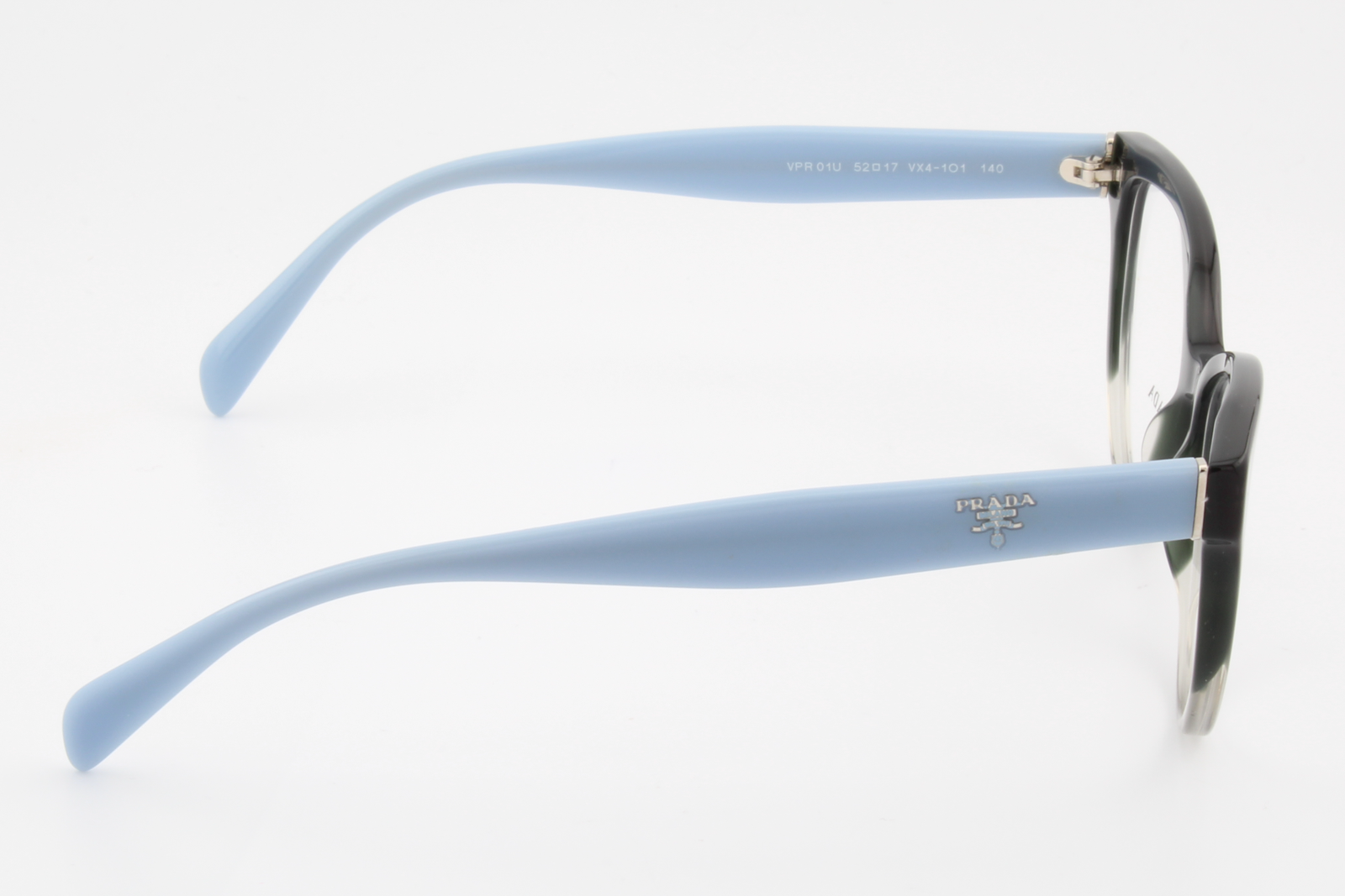 Prada VPR01U  Female Cat Eye Glasses Frame Gloss Transparent Grey, Black, Blue 52mm