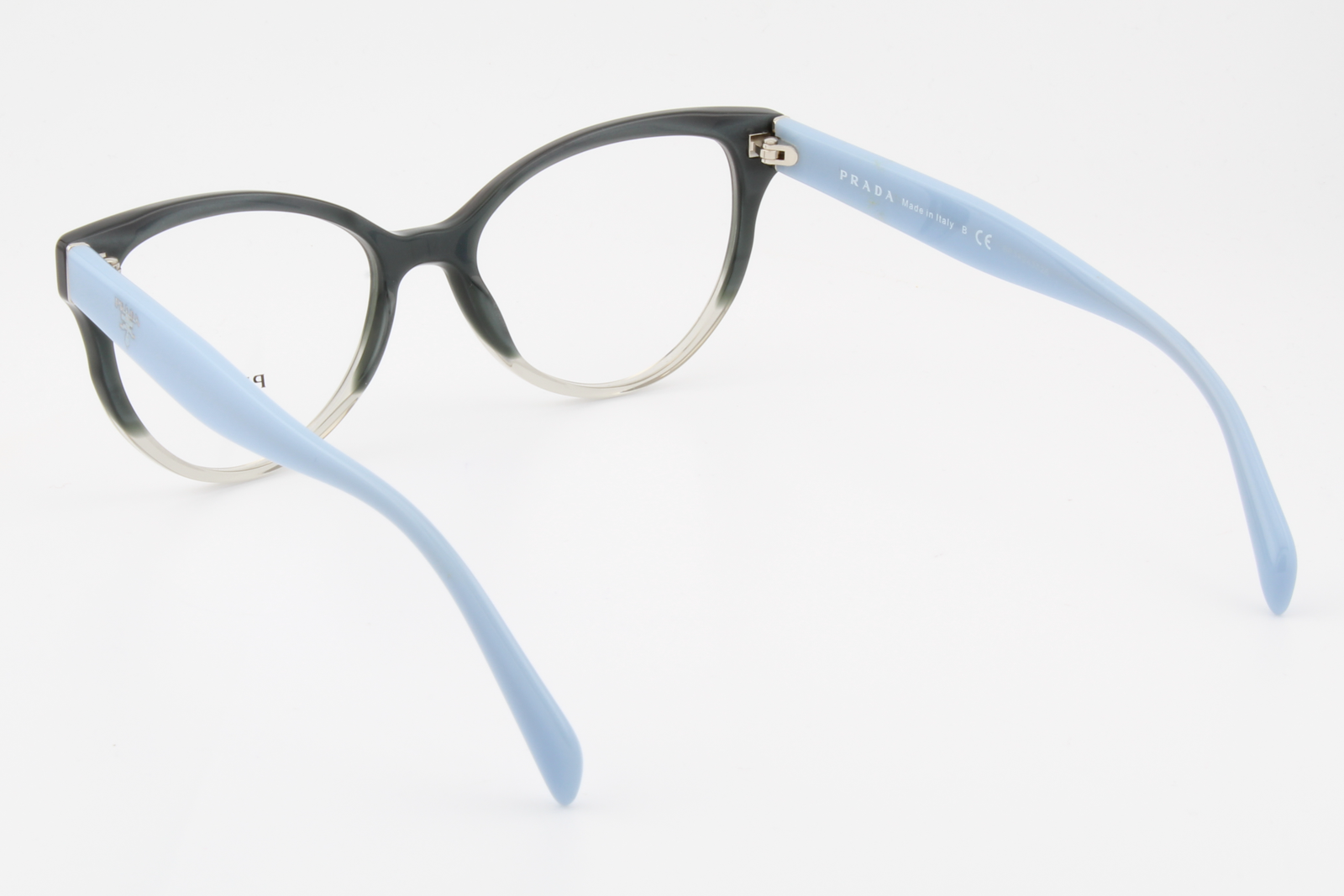 Prada VPR01U  Female Cat Eye Glasses Frame Gloss Transparent Grey, Black, Blue 52mm