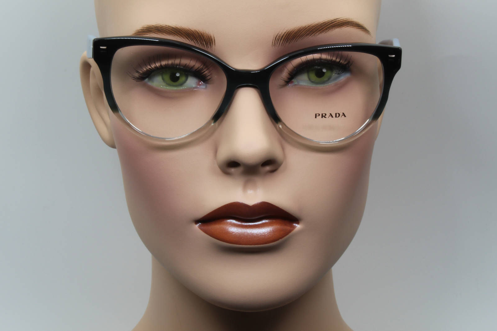 Prada VPR01U  Female Cat Eye Glasses Frame Gloss Transparent Grey, Black, Blue 52mm