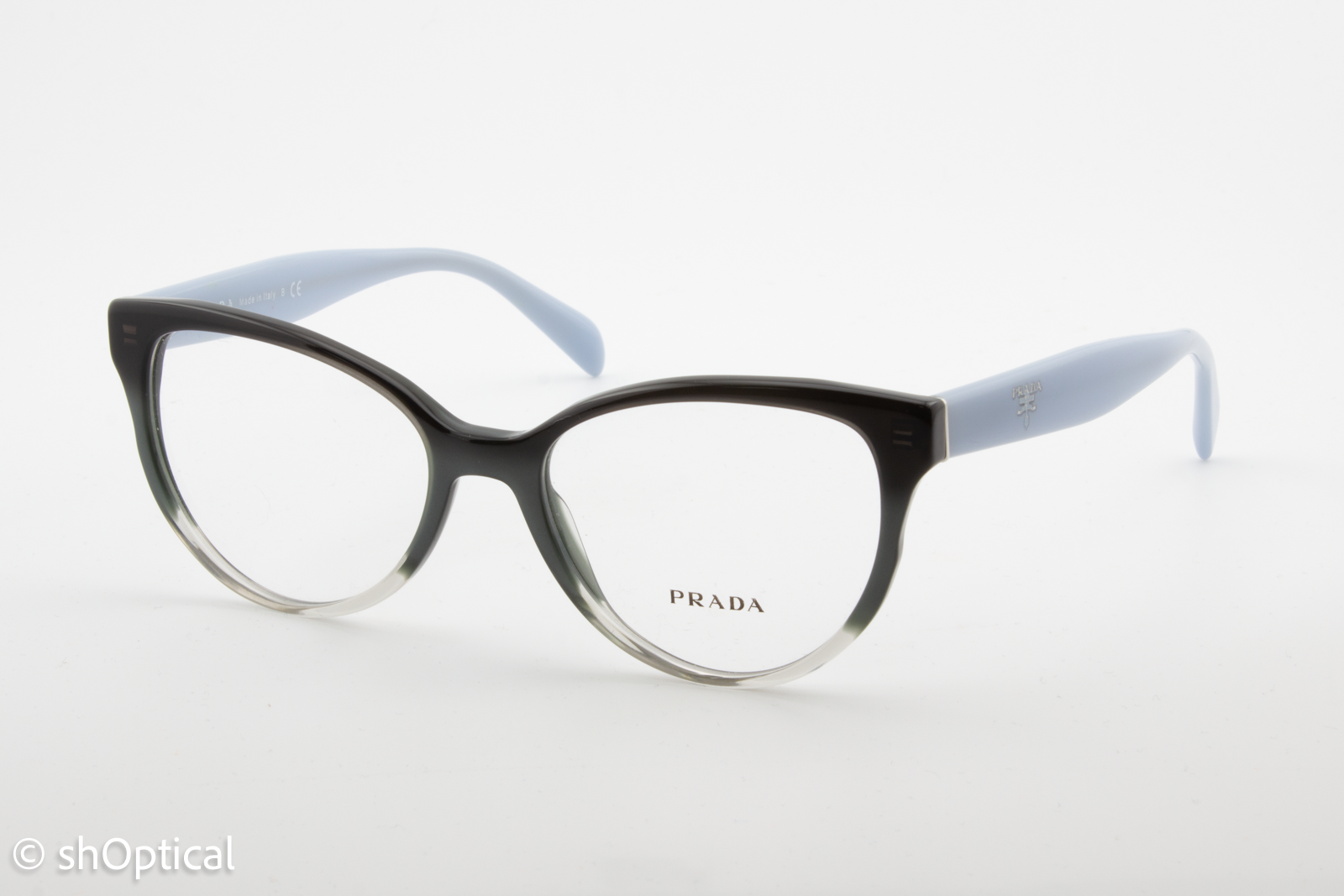 Prada VPR01U  Female Cat Eye Glasses Frame Blue Gradient 52mm