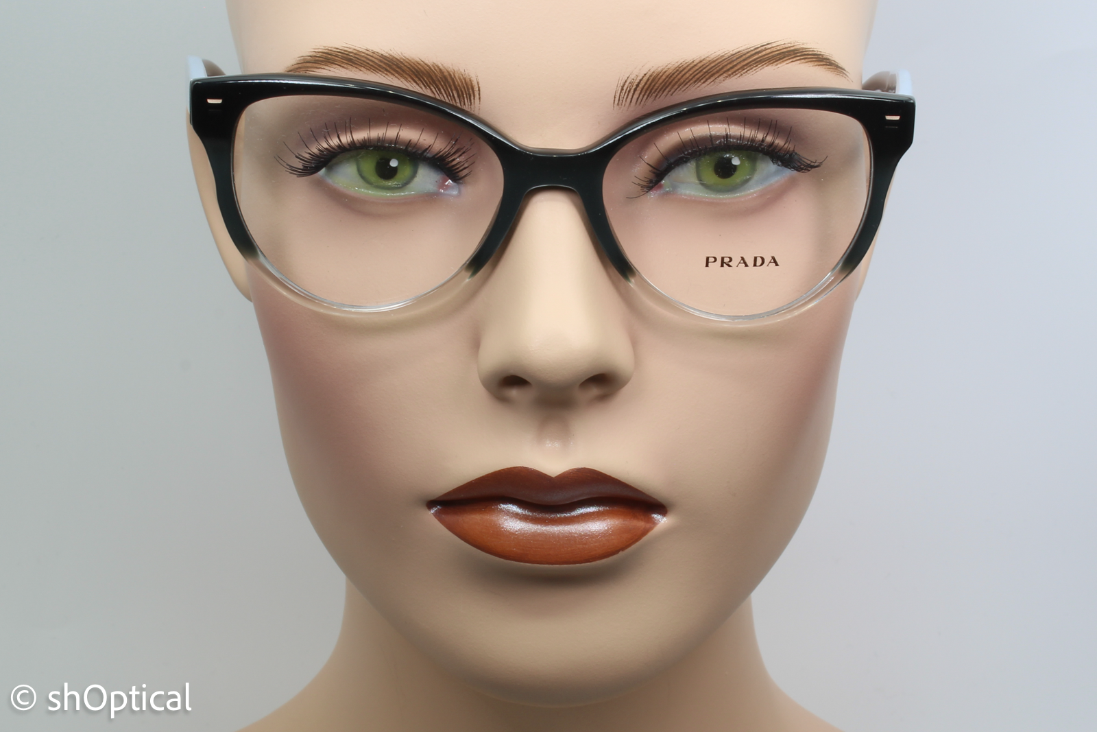 Prada VPR01U  Female Cat Eye Glasses Frame Blue Gradient 52mm