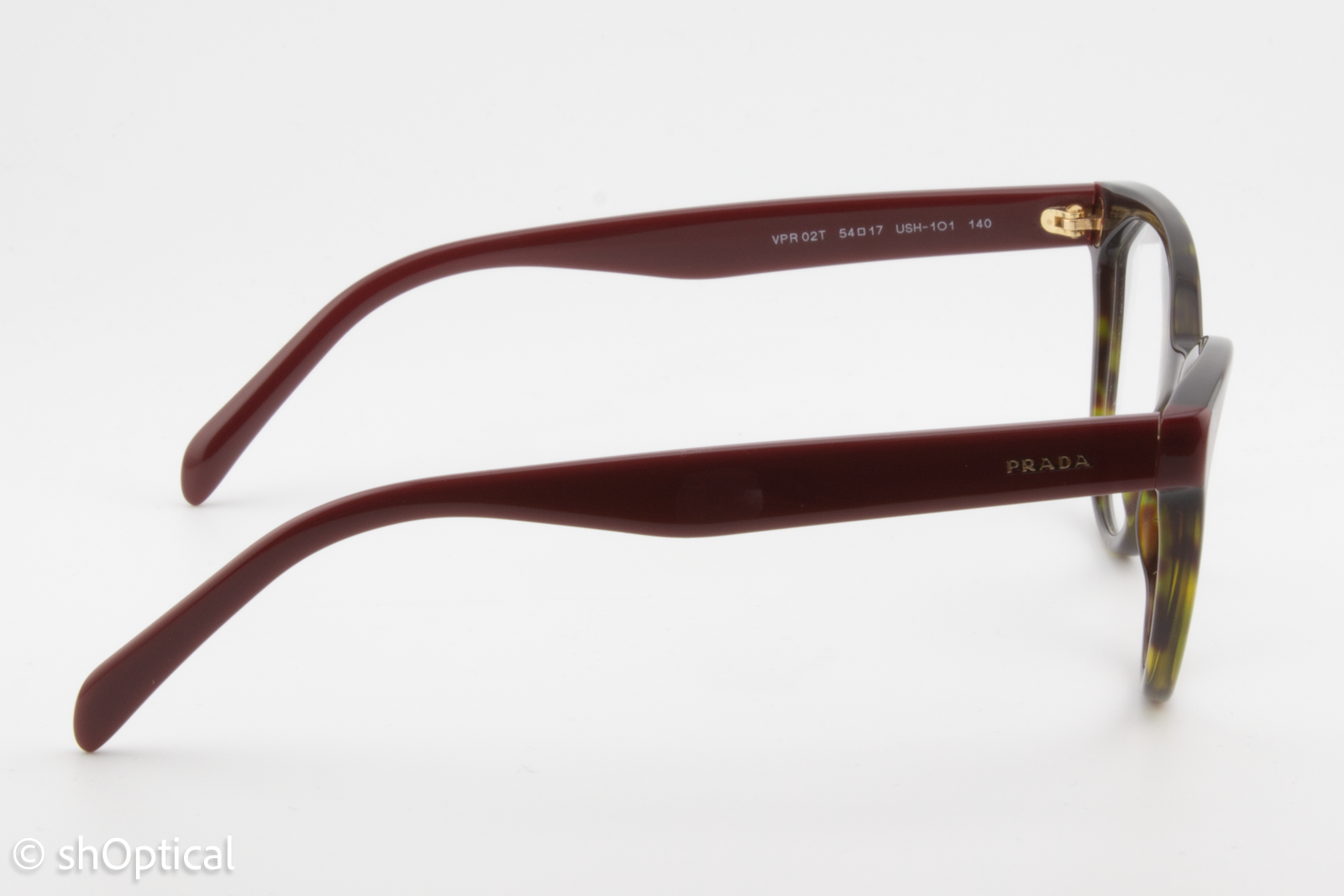 Prada VPR02T  Female Cat Eye Glasses Frame Tortoise Brown Burgundy 54mm