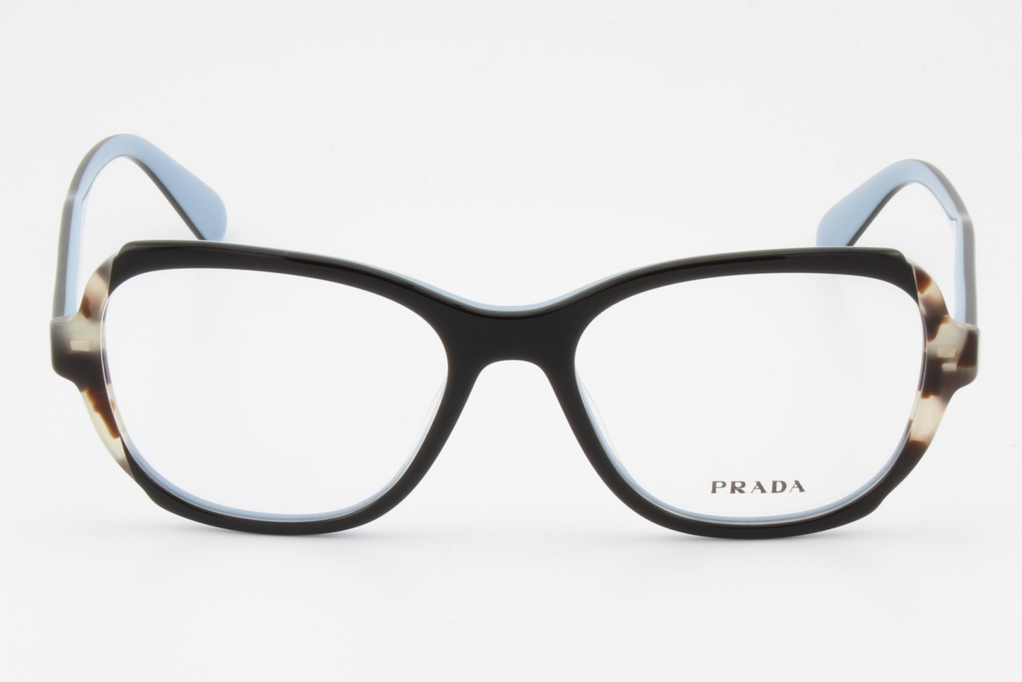 Prada VPR03V  Female Square Glasses Frame Black, Baby Blue 52mm