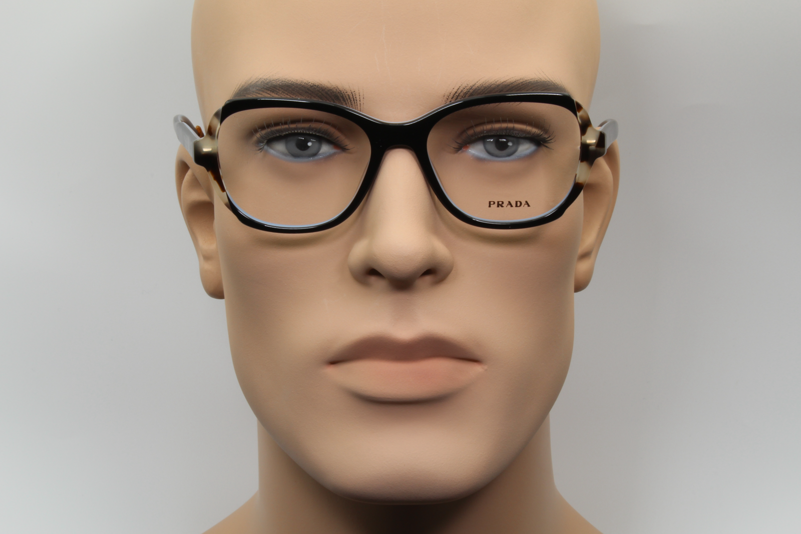 Prada VPR03V  Female Square Glasses Frame Black, Baby Blue 52mm