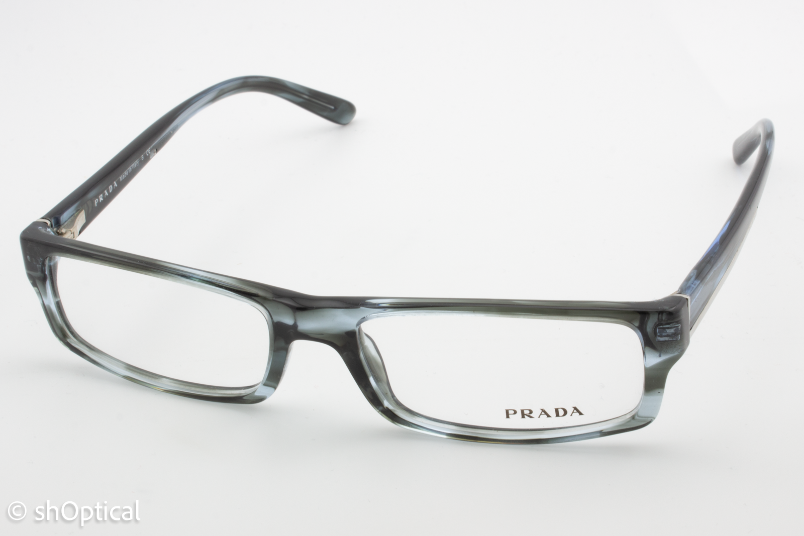 Prada VPR04M  Unisex Rectangular Glasses Frame Grey Brindle 54mm