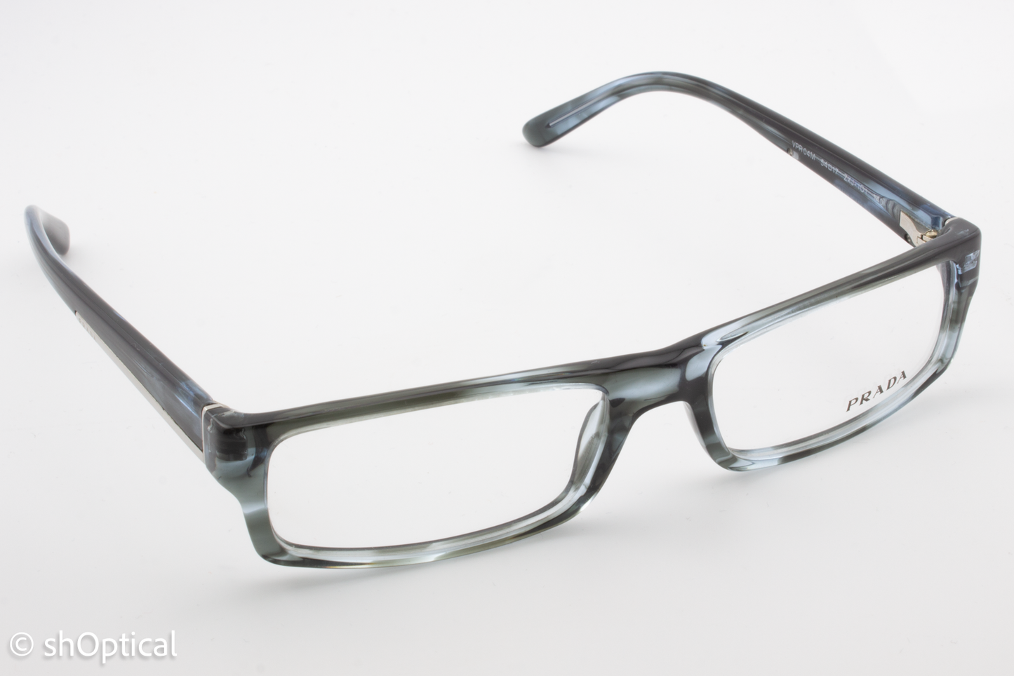 Prada VPR04M  Unisex Rectangular Glasses Frame Grey Brindle 54mm