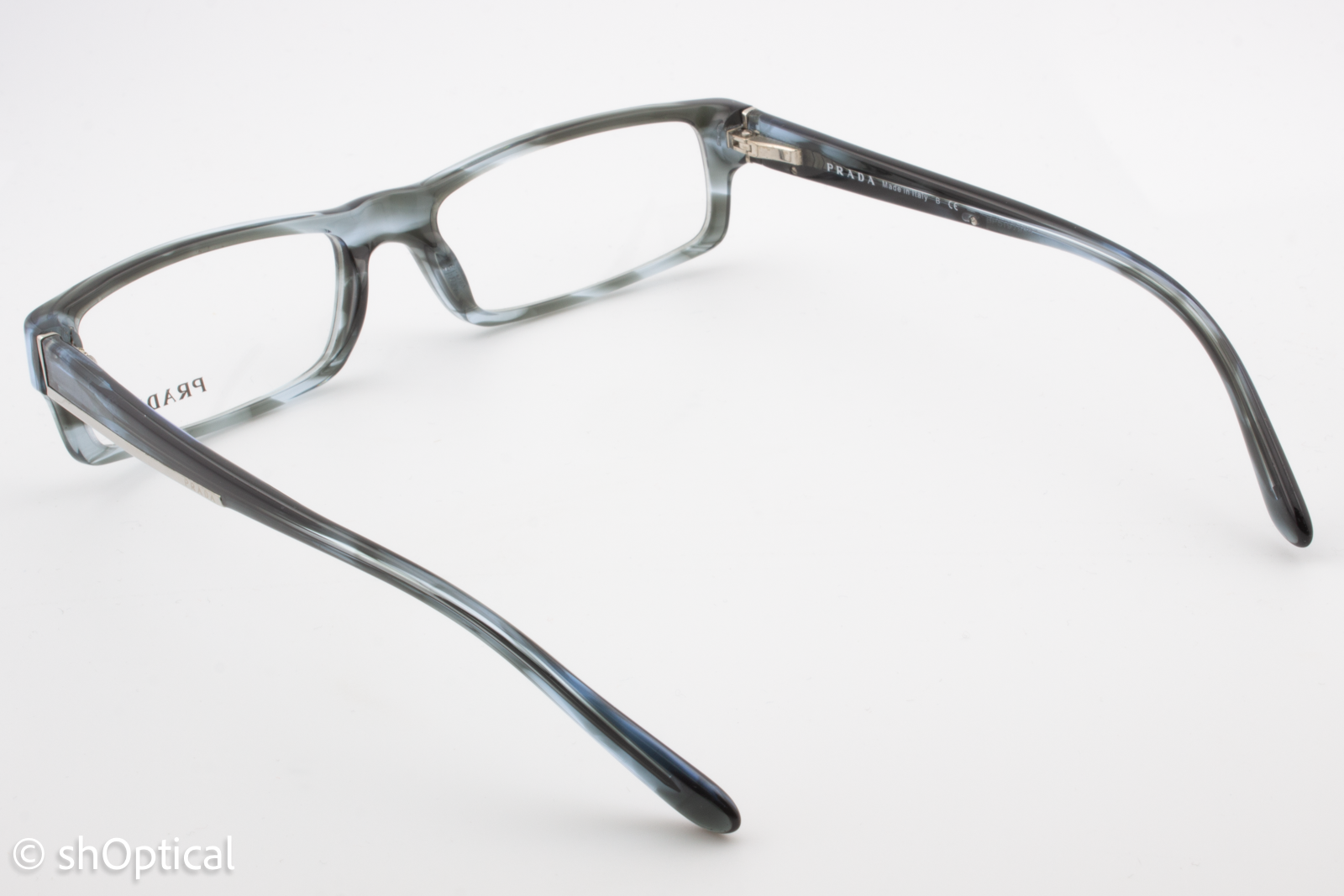 Prada VPR04M  Unisex Rectangular Glasses Frame Grey Brindle 54mm