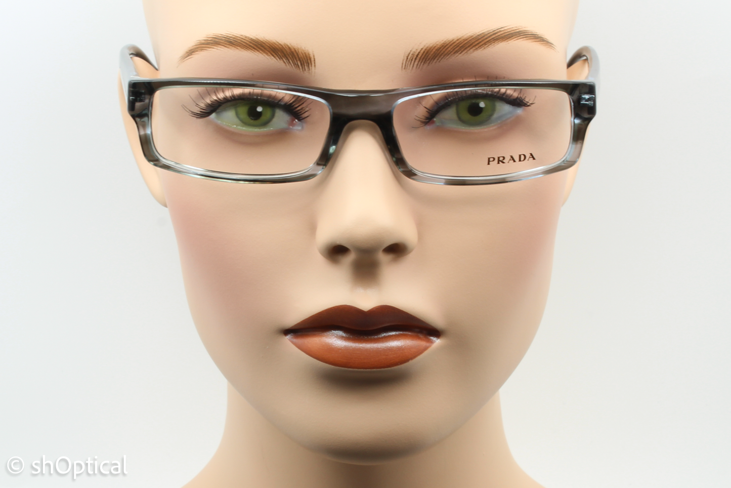 Prada VPR04M  Unisex Rectangular Glasses Frame Grey Brindle 54mm