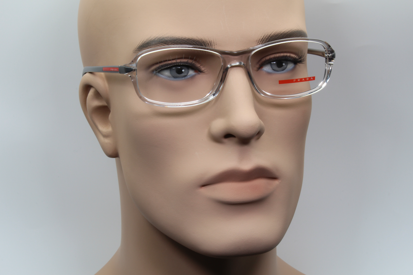 Prada VPS05B  Unisex Rectangular Glasses Frame Transparent, Grey 55mm