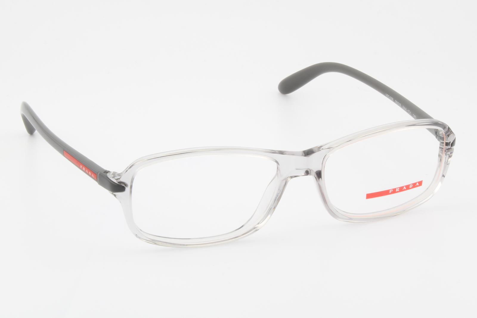 Prada VPS05B  Unisex Rectangular Glasses Frame Transparent, Grey 55mm