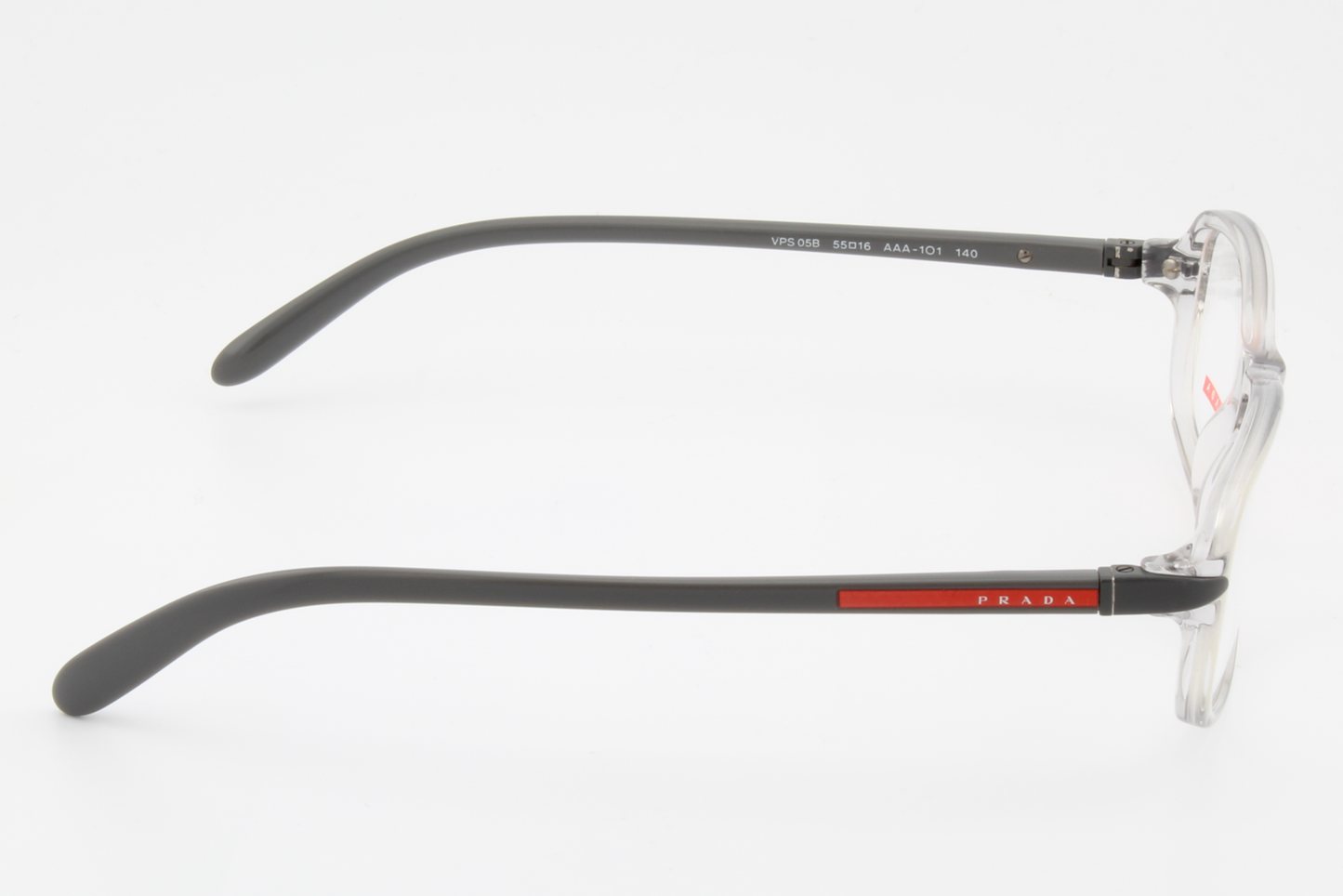 Prada VPS05B  Unisex Rectangular Glasses Frame Transparent, Grey 55mm