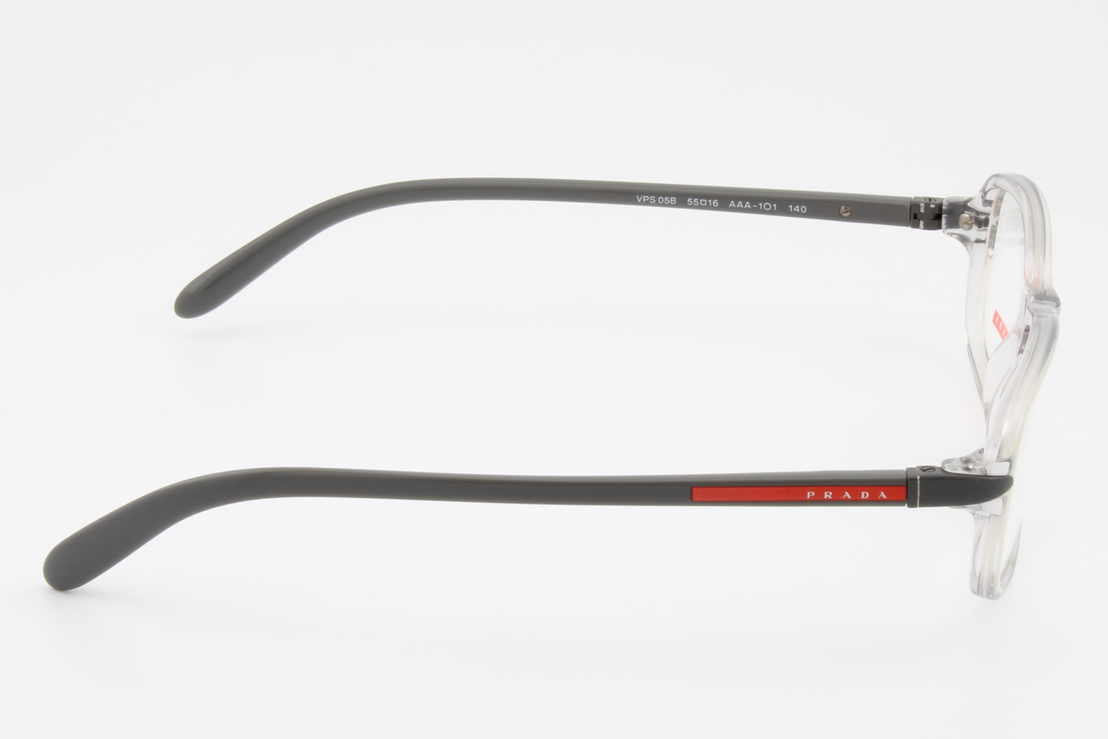 Prada VPS05B  Unisex Rectangular Glasses Frame Transparent, Grey 55mm