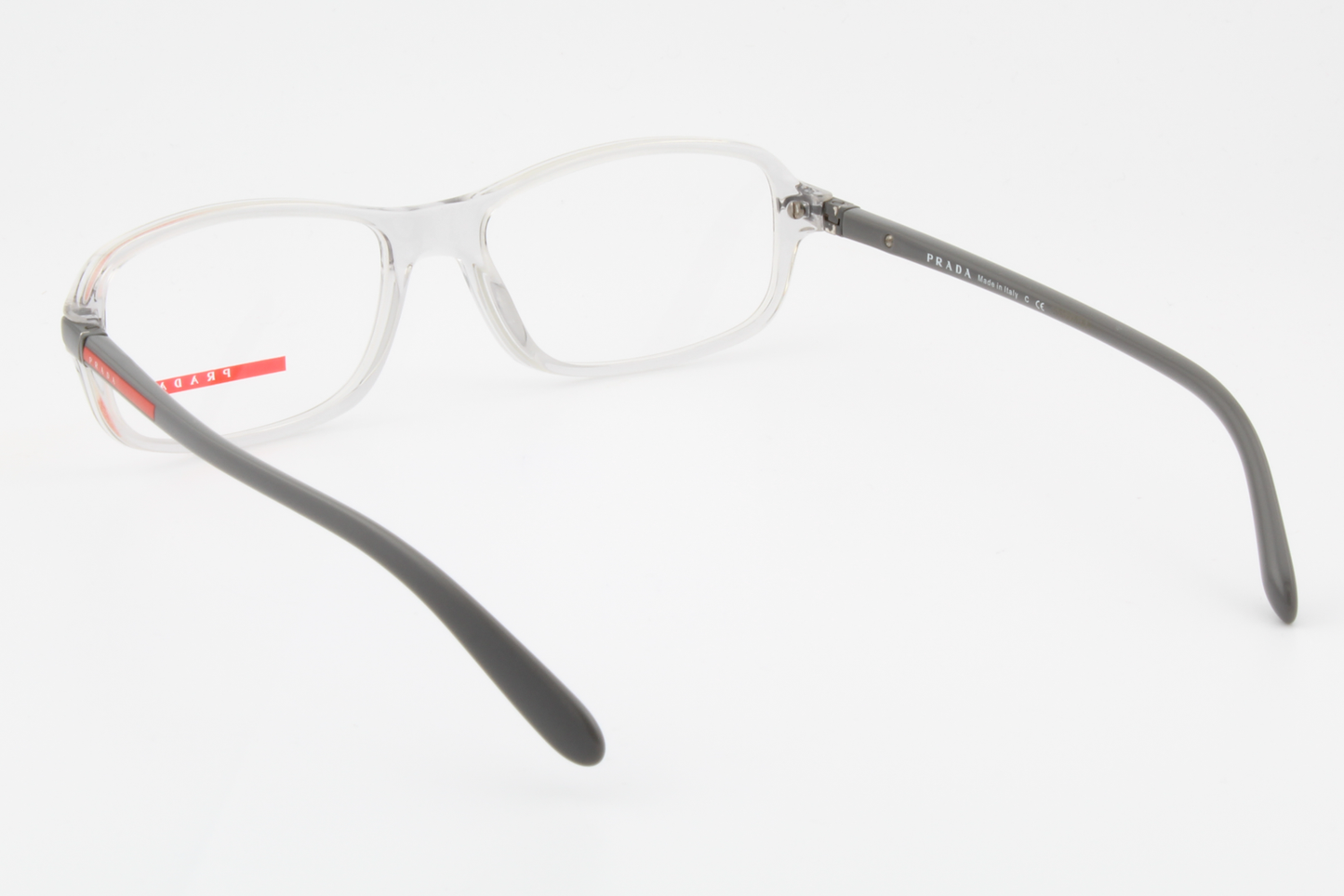 Prada VPS05B  Unisex Rectangular Glasses Frame Transparent, Grey 55mm