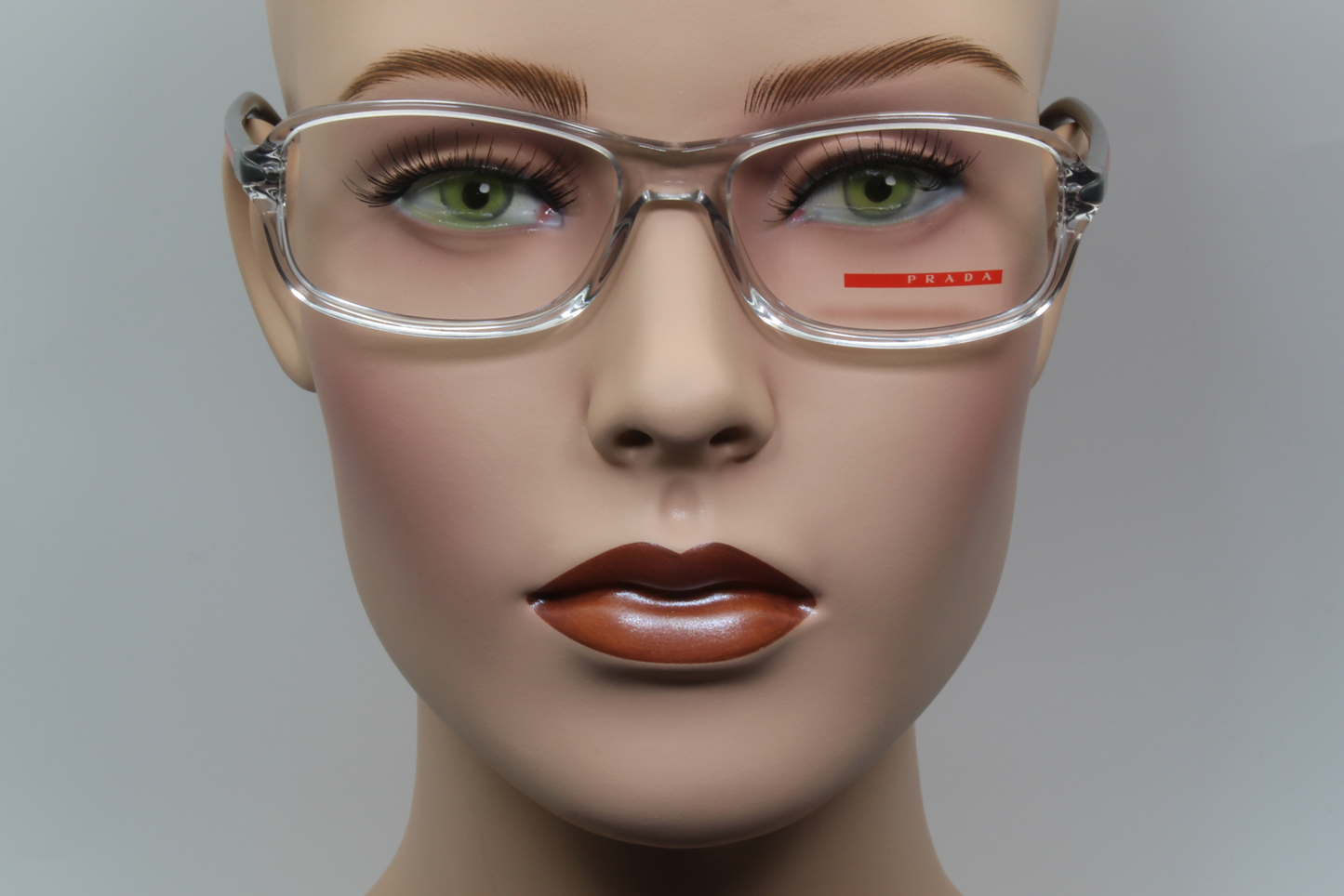 Prada VPS05B  Unisex Rectangular Glasses Frame Transparent, Grey 55mm