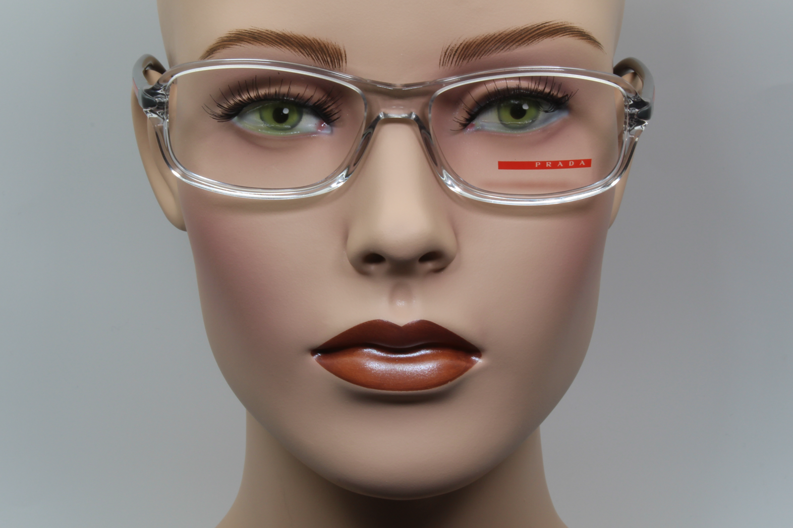 Prada VPS05B  Unisex Rectangular Glasses Frame Transparent, Grey 55mm