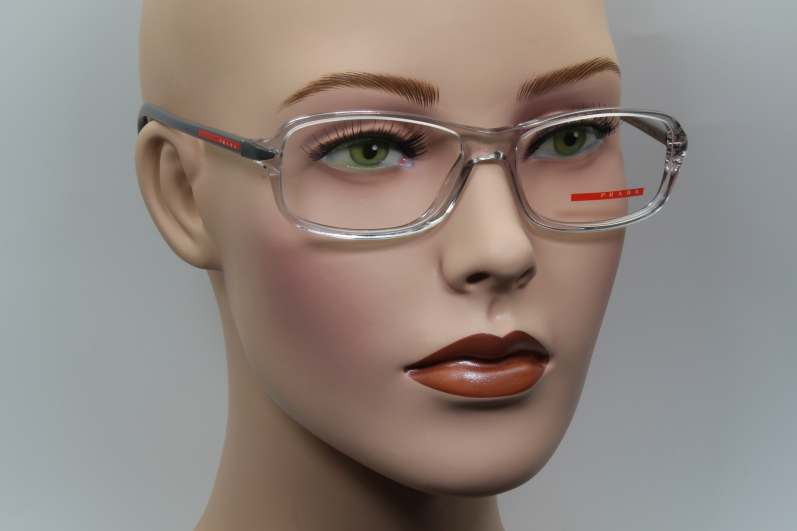 Prada VPS05B  Unisex Rectangular Glasses Frame Transparent, Grey 55mm