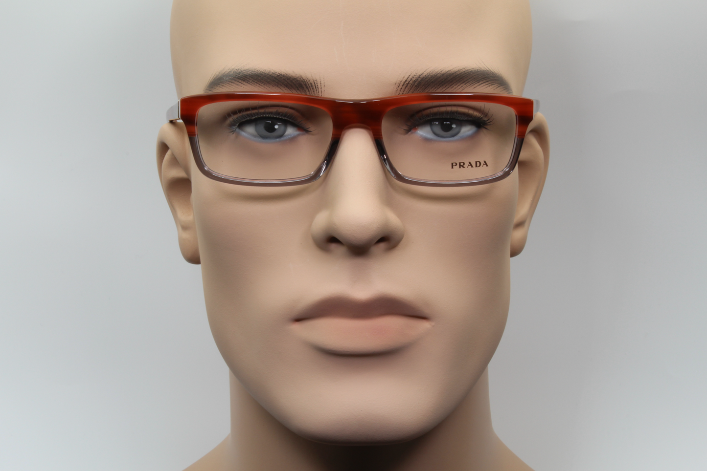 Prada VPR06N  Male Rectangular Glasses Frame Tortoise Bicolour Red 53mm