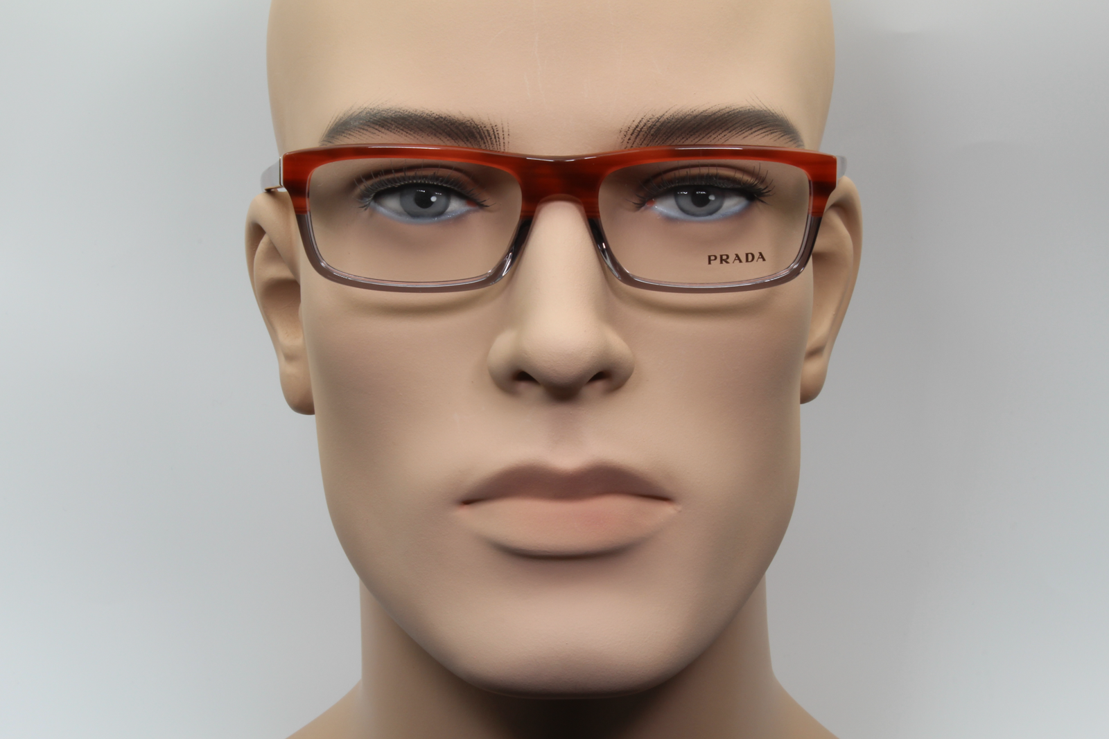 Prada VPR06N  Male Rectangular Glasses Frame Tortoise Bicolour Red 53mm